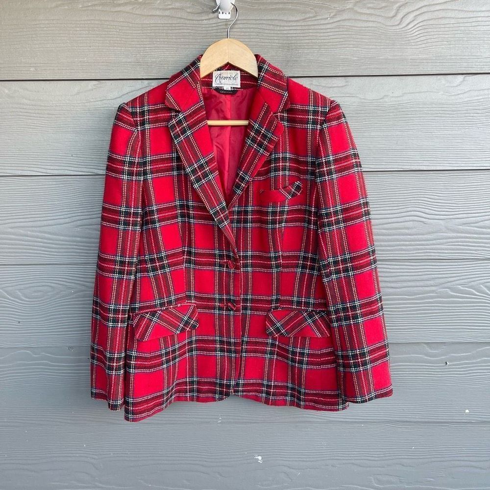 ✏️Carriole Vintage plaid Christmas blazer✏️